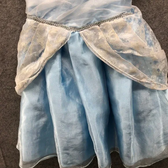 Disney Cinderella Costume Dress Girls 3T Blue Puff Sleeve Dress Up Pretend Play - Picture 5 of 8